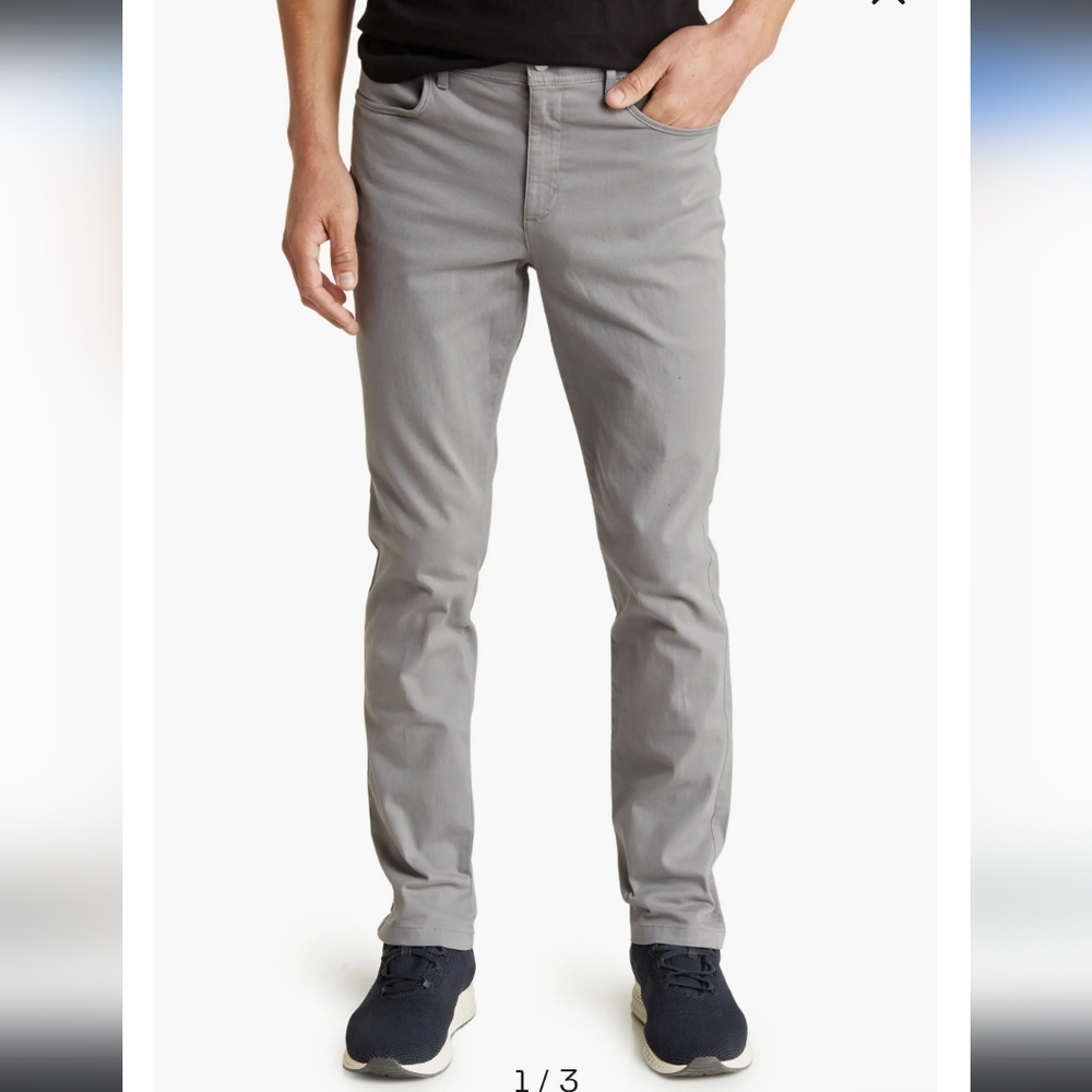 Calvin Klein Mens Slim Fit Gray Pants, 33x32 NWT